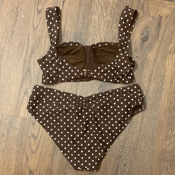 Time and Tru Brown Polka Dot 2 Piece Bikini - Picture 2 of 12